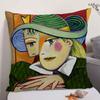 Berühmter Künstler P-Picasso Kissenbezug Natürlicher Leinen Bio-Stoff Doppelseitiger Druck Sofa Heimdekoration Geschenk Kissenhülle