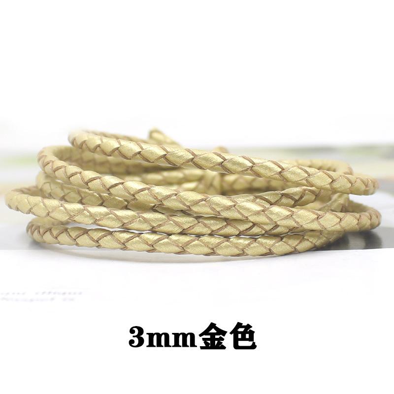 First Layer Woven Cowhide Rope 3Mmdiy Bracelet Necklace Rope Woven Gold Silver Cowhide Rope 1.0m (6g)