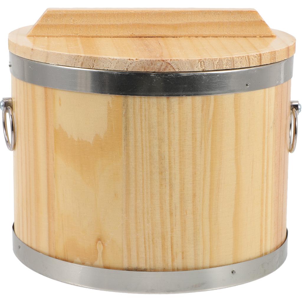 Secchio Rotondo in Legno per Riso Contenitore per Sushi Barile per Riso Cotto Contenitore Leggero per Alimenti Accessorio da Cucina