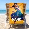 1pc Princess8 Beach Towel with Custom Name, Beach/Swimming/Bath/Picnic/Camping Towel, Suitable for Seaside Beaches