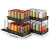 1/2pcs 2 Tier Pull Out Plastic Storage Rack Cabinet Storage Organizer Large Capacity Seasoning Jar Holder Under Sink Organizer