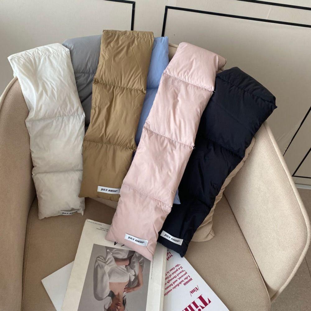 Warm Wrap Korean Style Scarf Solid Color Autumn Winter Shawl Scarf Casual Down Neck Scarf  Warm