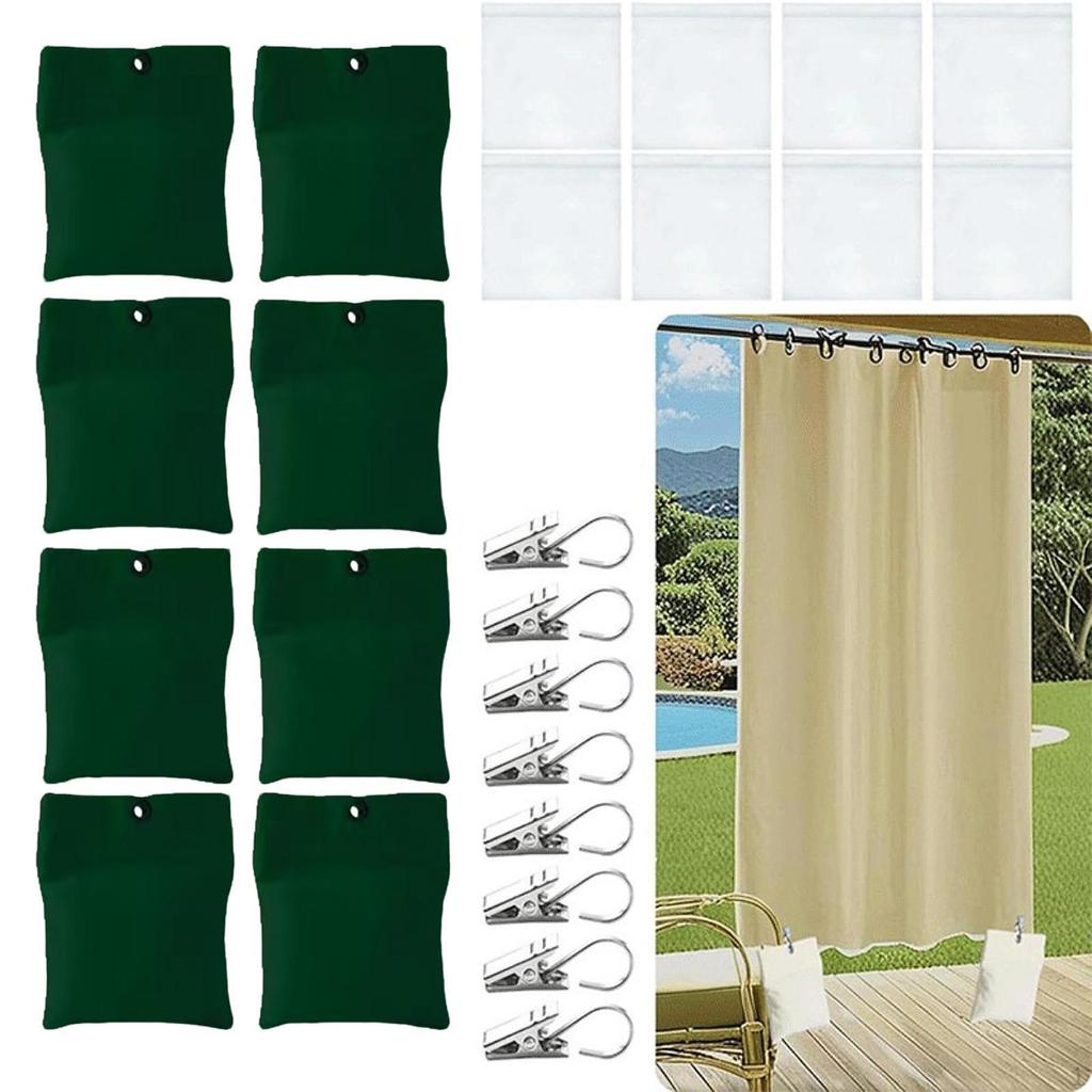 8 Vorhangbeschwerer mit Klemmen für Außenanwendungen