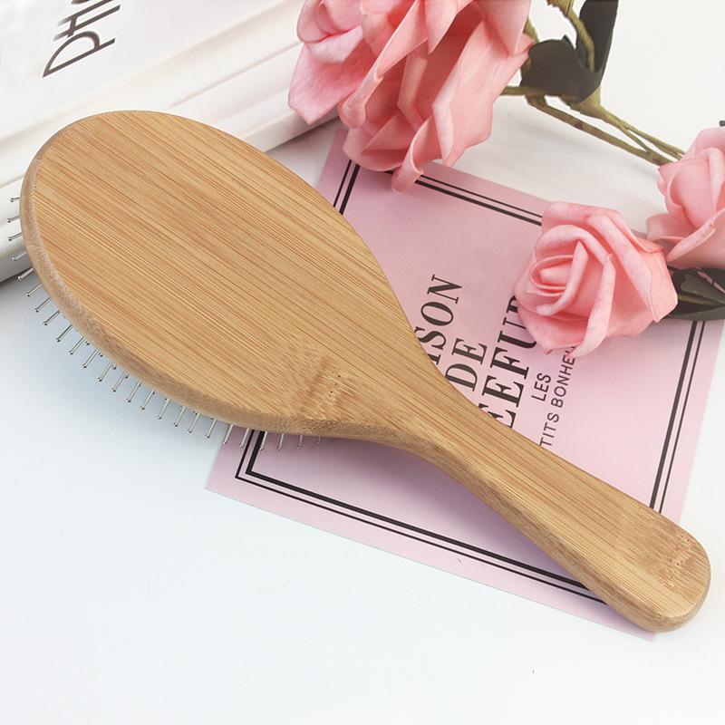 Houten Stalen Naald Luchtkussen Kam Haarborstel Pin Haarborstel Hoofdhuidmassage Verbeter Haar Gezondheid Houten Paddle Ontwarrende Kam