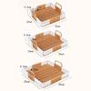 With Handles Woven Serving Tray Washable Imitation Rattan Fruit Plate  Kitchen Storage