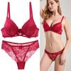 European and American Plus Size Lace Sexy Bra Set Ladies Fashion Gathering Underwear Skin-friendly Breathable Underwear