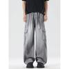 | Spring and Summer New Multi-pocket Splicing Overalls Men's American Retro Trendy Loose Straight Jeans