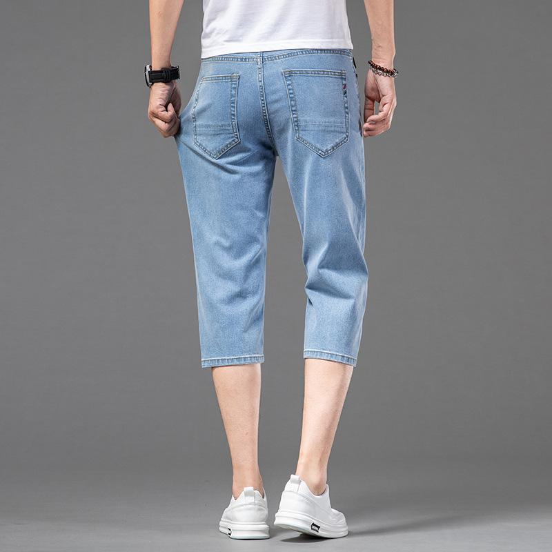 Trendy Men's Loose Straight Cropped Jeans for All Seasons
