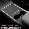 Suede Center Console Protector Cover for Tesla Model 3 Y 2021-2026 Model Y Juniper 3 Highland Central Panel Anti-Scratch Sticker