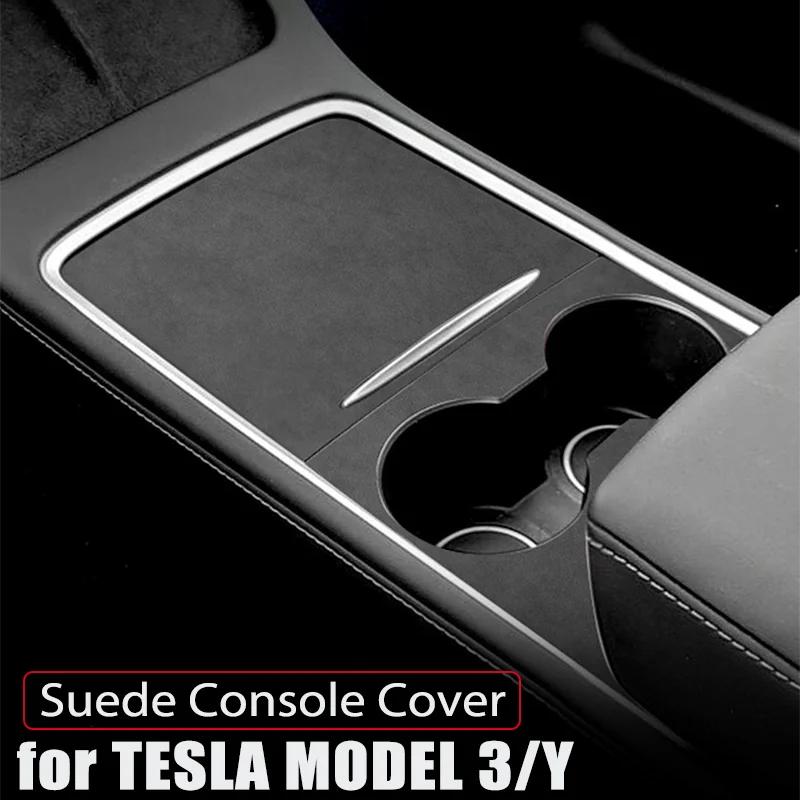 Suede Center Console Protector Cover for Tesla Model 3 Y 2021-2026 Model Y Juniper 3 Highland Central Panel Anti-Scratch Sticker