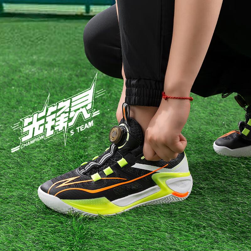 Li Ning YOUNG Stable Slip Resistant Abrasion Resistant Support Low Top Children's Basketball Shoes Black Kids' YKBU075-7