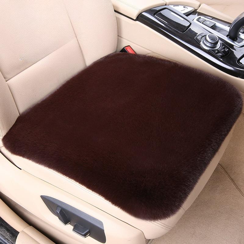 

Winter Warmth Imitation Otter Rabbit Plush Car Seat Cushion Wool Thickened Encryption Three-piece Single-piece Office Seat Cushion Front row single 1 piece кофейный