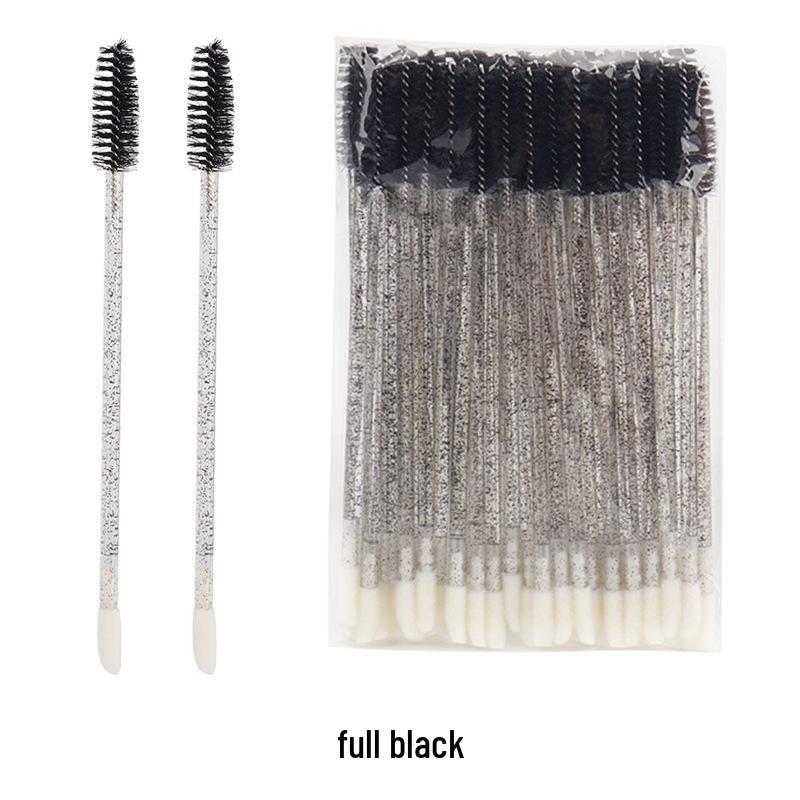 50-Piece Pack: Disposable Eyelash & Lip Brushes with Crystal Rod