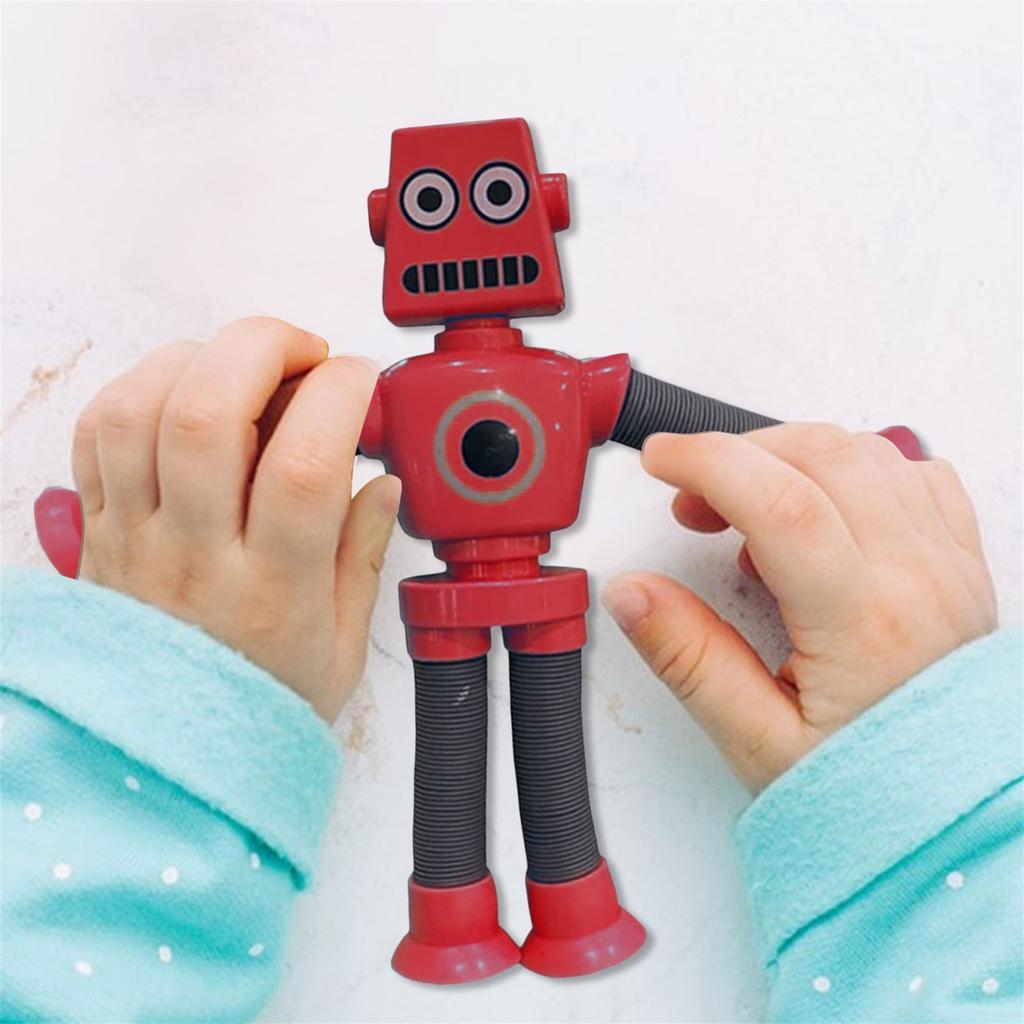 Suction Cup Telescopic Tube Robot Shape Stretch Tube Giraffe Toy Parent-Child Interactive Toy Anti-stress Squeeze Toy Home Decor
