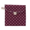 Women Girls Linen Small Dot Button Pouch Purse Wallet Purses Organizer