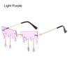 Streetwear Sun Glasses Tassel Sunglasses Rimless Wave Eyewear Sun Glasses Tears Flame Sunglasses