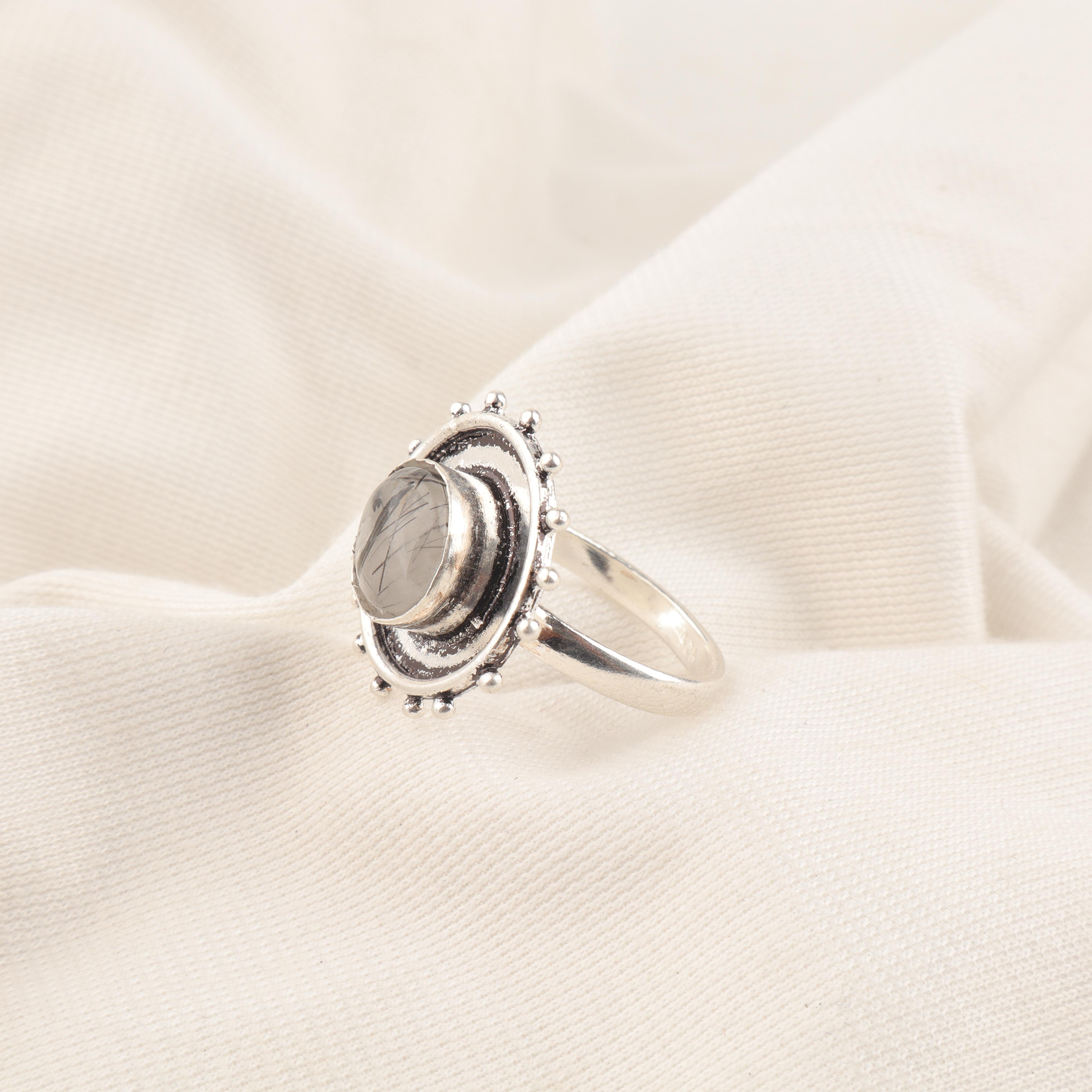 

Украшения из драгоценных камней Черного Рутила, Кольцо из стерлингового серебра 925 пробы, Красивое серебряное кольцо, Богемные украшения ручной работы для свадебного подарка 12 чёрный