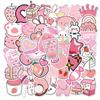 50pcs Cartoon Kawaii Pink Stickers For Girls Luggage Laptop Skateboard Bicycle Backpack Decal Toy Stickers For Children Gift
