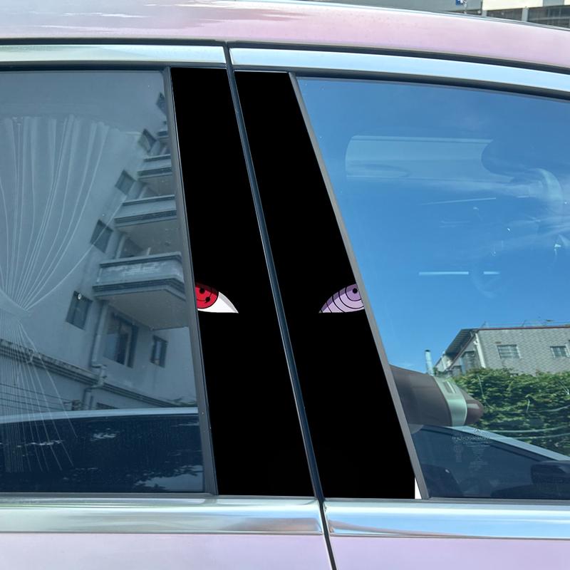 Anime Cool Eyes Car Stickers Auto B Pillar Waterproof Decor Cover Scratches Car Doors Pillar Decals
