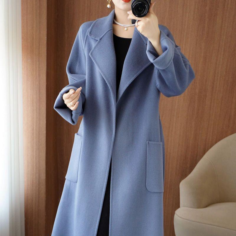 2023 Women's Mid-Length Oversized Double-Faced Cashmere Wool Coat