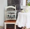 Happy Camper Pillow Cases Vintage Rustic Wood Background Inspirational Quotes Home Outdoor Decorative Cushion Cover Set of 4