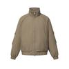 Mens Winter Streetwear Down Jacket Loose Fit Dual-Zip Stand Collar Solid Color 250-300g Filling