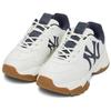 New MLB New York Yankees Anti Slip Wear Resistant Low Top Chunky Sneakers Unisex White Navy Blue 3ASHD045N-50NYS