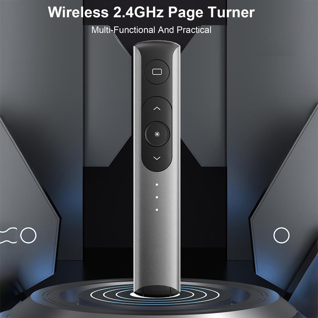 Présentateur sans fil 2,4 GHz Plug and Play Clickeur de présentation avec pointeur rouge Batterie rechargeable intégrée Contrôle 30 m