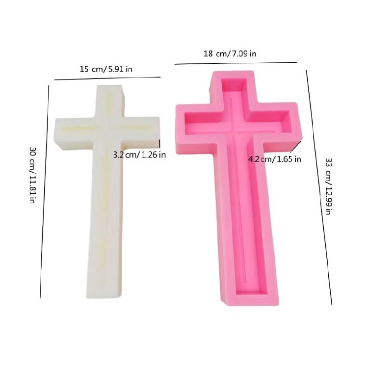 Formy na svíčky ve tvaru kříže pro výrobu mýdla, čokolády, svíček, vánoční dárek