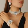 3Pcs/set Luxury Women'S Fashion Jewelry Set Imitation Pearl Rhinestone Jewelry Set  Wedding