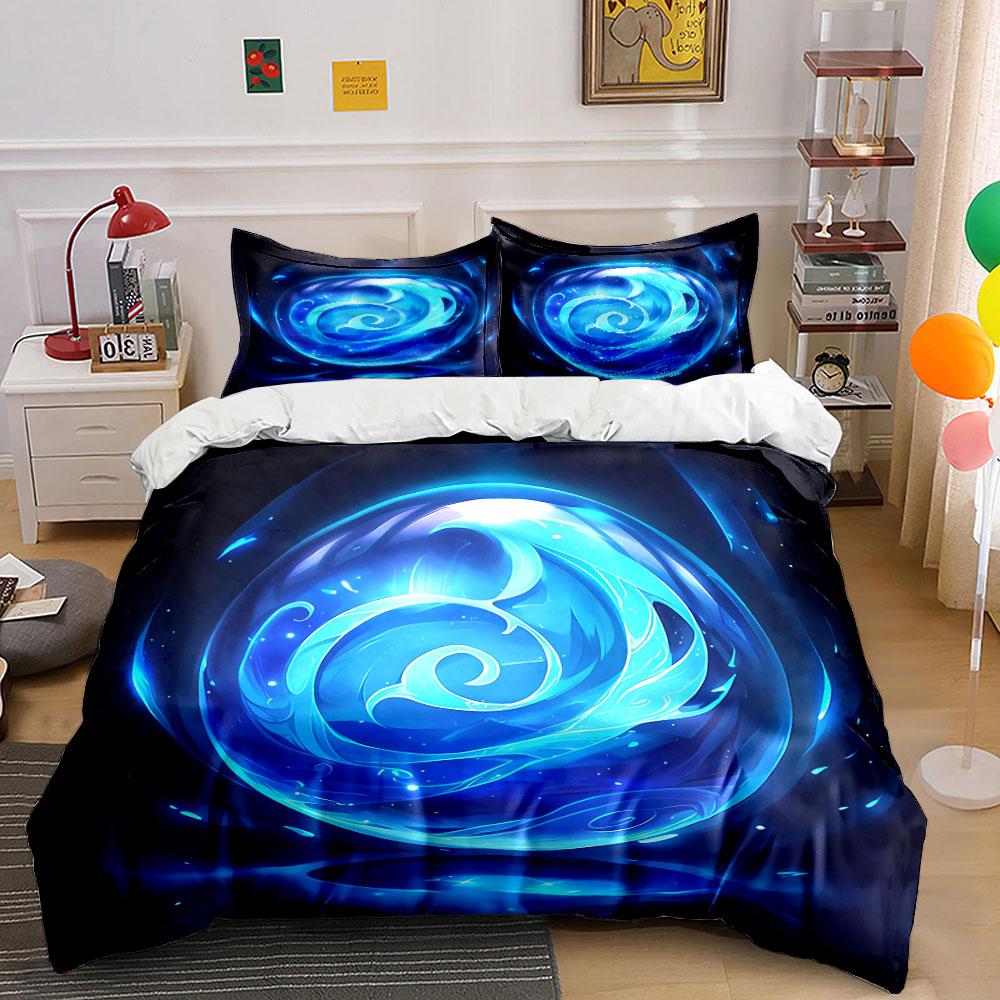 Abstract Blue Energy Sphere Decor Soft Comfortable Duvet Cover Bedding Set Included 1*Duvet Cover & 2*Pillowcases, Gift