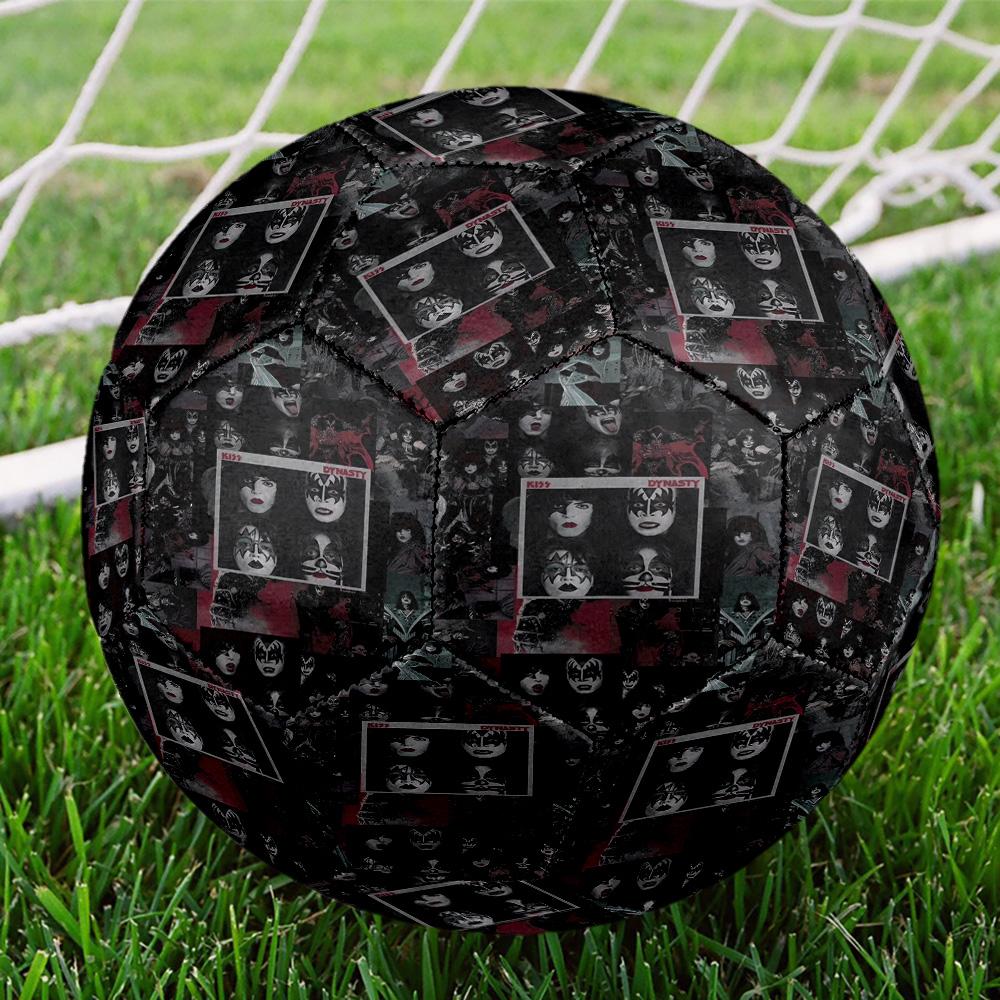 Rock and Roll Print Size 5 Soccer Ball, Standard Match Football for Sports Game and Team Practice, Ideal Gift for Soccer Fans