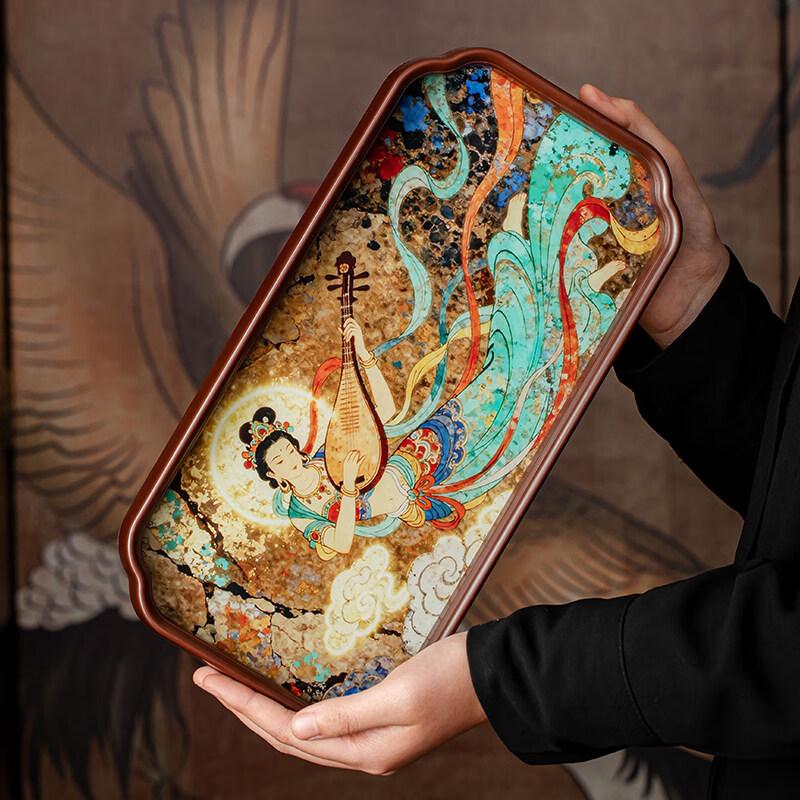 New Chinese Style Decorative Glass Tea Tray