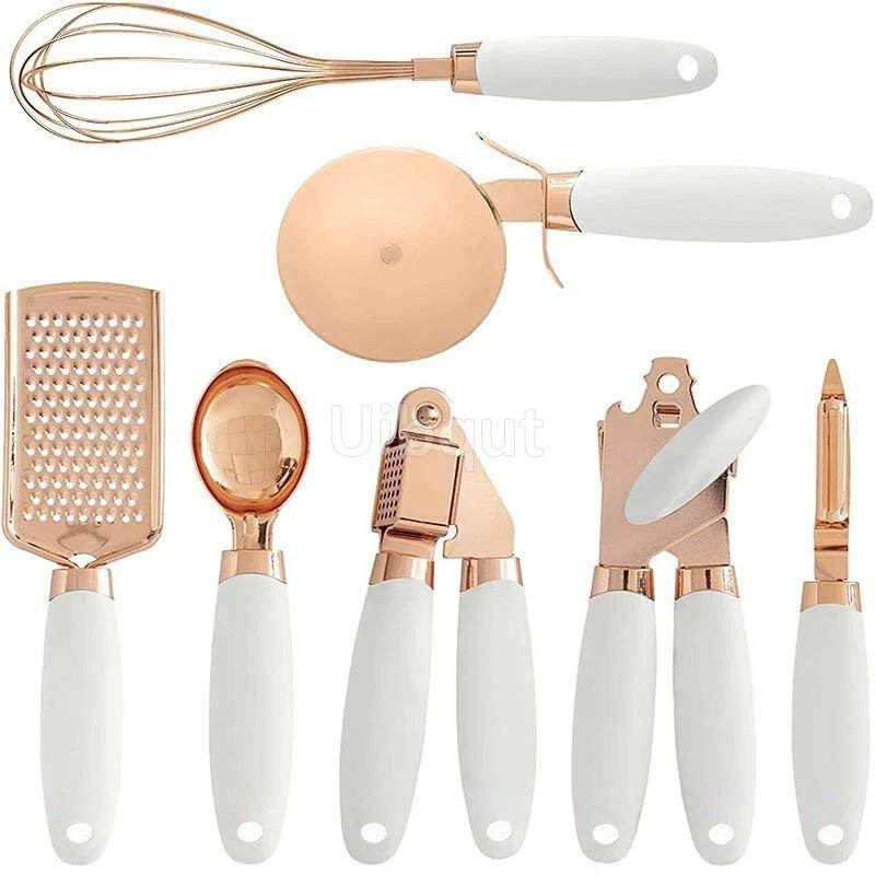 Trinket Set Kitchen Tools Accessories Gadgets Garlic Press Grater Kitchen 7-piece Set Rose Gold Baking Tool Whisk Egg Mix Tool