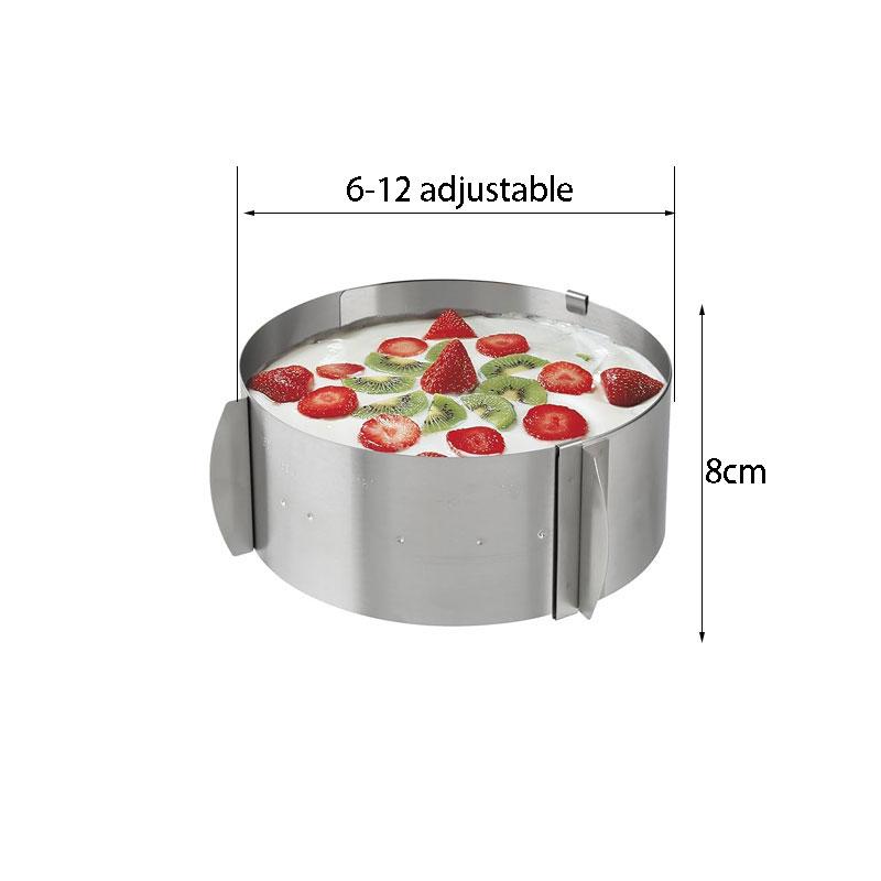 Stainless Steel Telescopic Mousse Ring Mold Anti-rust Adjustable and 1 Roll Thickened Cake Edge Transparent Cake Collar