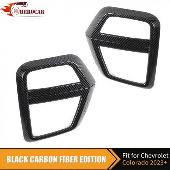 2PCS Carbon Fiber Sides Front Fog Light Cover Decor for Chevrolet Colorado +