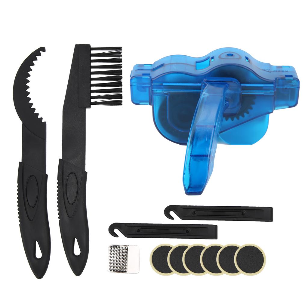Bicycle Chain Scrubber Brush Cleaning Kit Bike Tire Repair Set Maintenance Accessory