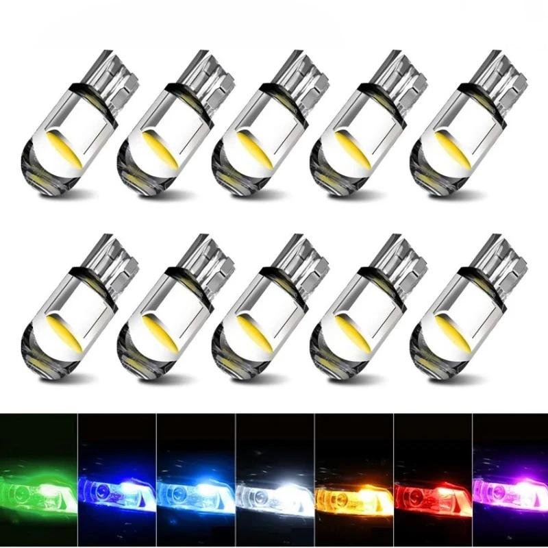 10 Stück Auto LED T10 W5W Canbus Glas COB 6000k Lese Innenraumlampe Standlicht Keil Kennzeichenleuchte Glühbirne 168 194 192 DC 12V Weiß