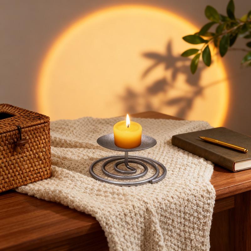 Retro Metal Candle Holder for Aromatherapy and Table Decor