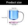 Clear Glass Cup with Base and Handle Floating Design Heat Resistant Ergonomic Coffee Mug Drinking Cup Household Use