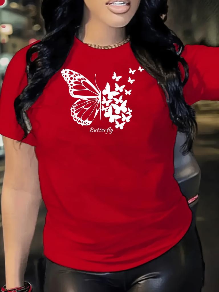 Black Butterfly Graphic Print Tshirt Unisexs Harajuku Short Sleeve Casual Unisexs Tshirt Clothing Tees Tops Aesthetic Clothes