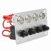 4 Gang Marine Switch Panel Blue LED Self Locking Push Button DC12V 16A Universal for Car Boat RV Tru
