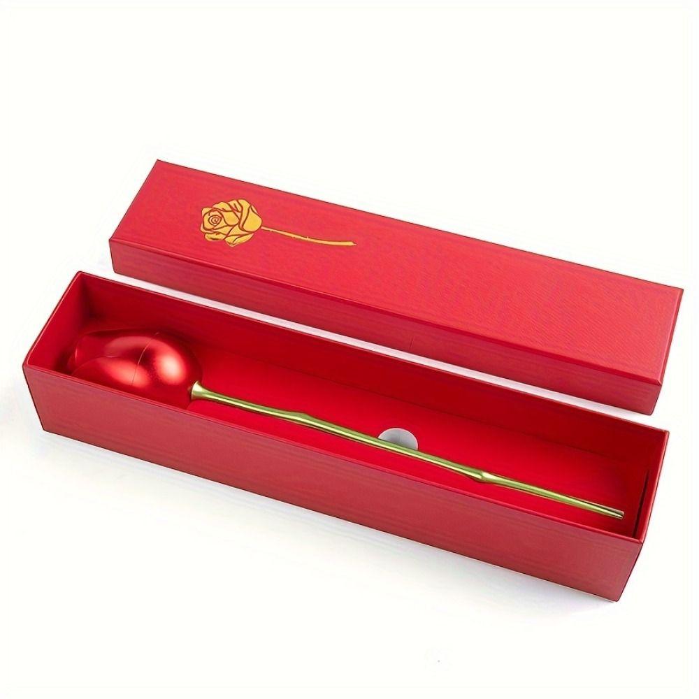 Romantic Simulation Rose Ring Box Red Gift Display Box  For Girlfriend Gift