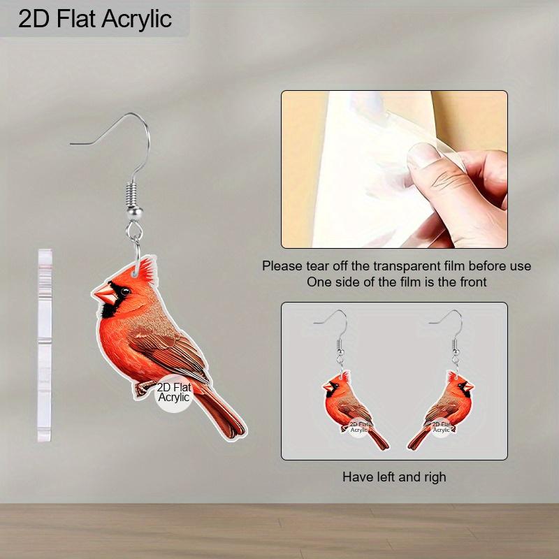 2D Flat Acrylic Cute Christmas Red Robe Hanging Earrings, Suitable As A Holiday Gift for Women, Holiday Party Decorative Jewelry.