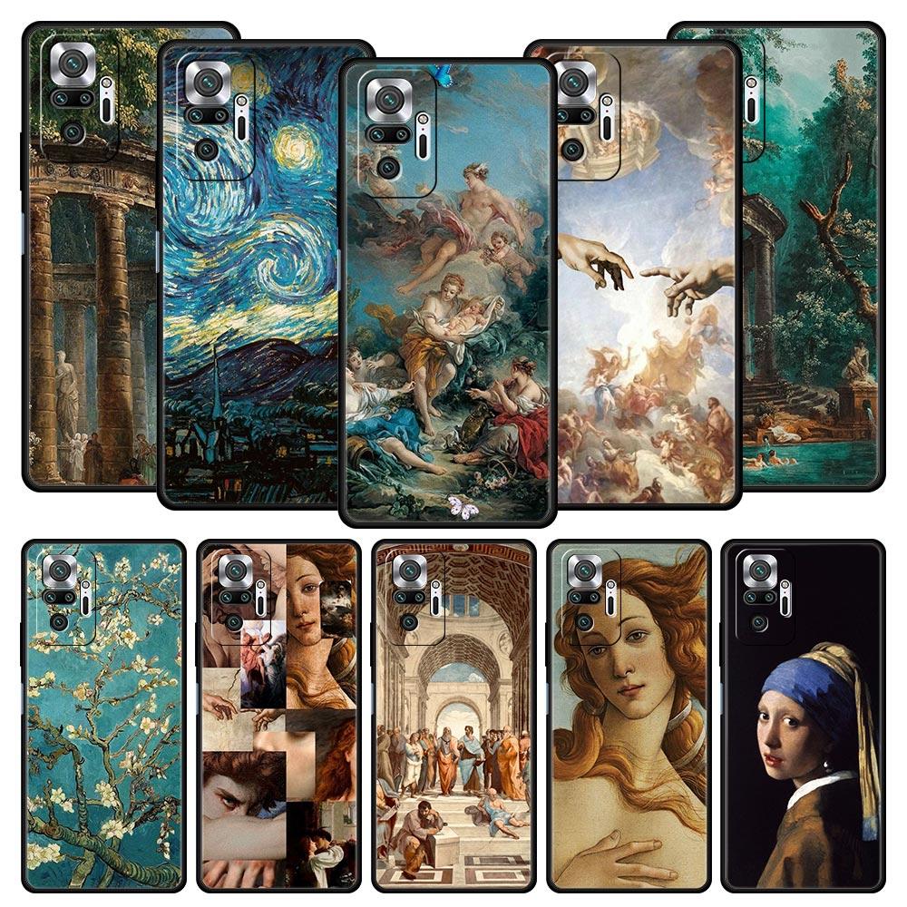 Renaissance Art Painting Phone Case For Xiaomi Redmi Note 14 13 5G 10 11 12 Pro Plus 4G 14C 13C 12C 10C Black Cover