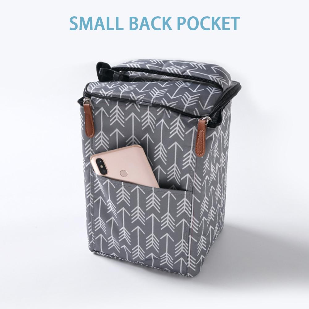Insulated Baby Bottle Bag Portable Breastmilk Storage Tote Polyester Feeding Bottle Pouch for Travel Carrier Cart