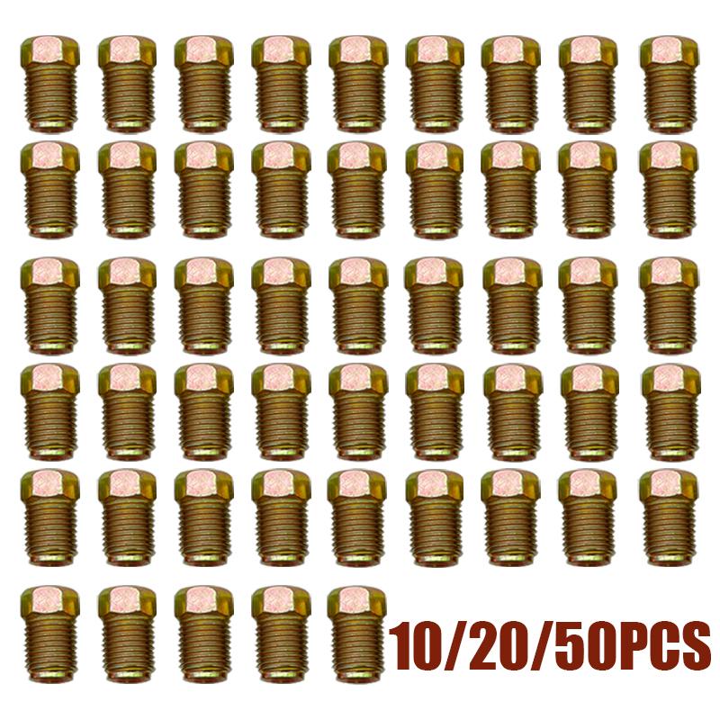 10/20/50X M10x1.0 Brake Line Fittings Set For 3/16" Tube Inverted Flares Metric End Union Nuts Male Short Brake Pipe Screw Bolts