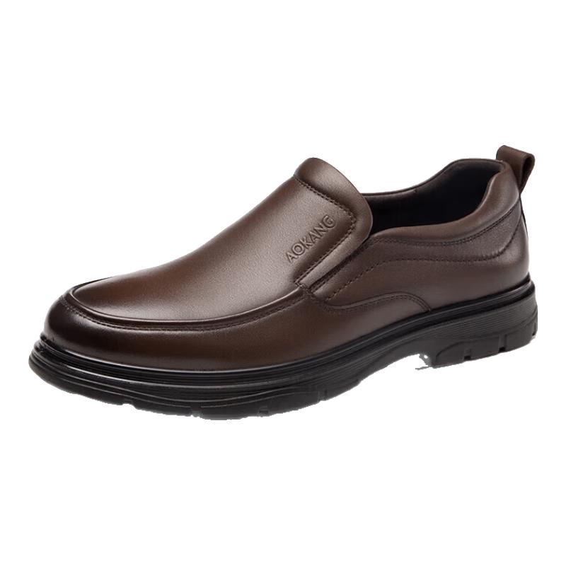Aokang Men's Slip-On Business Casual Leather Shoes