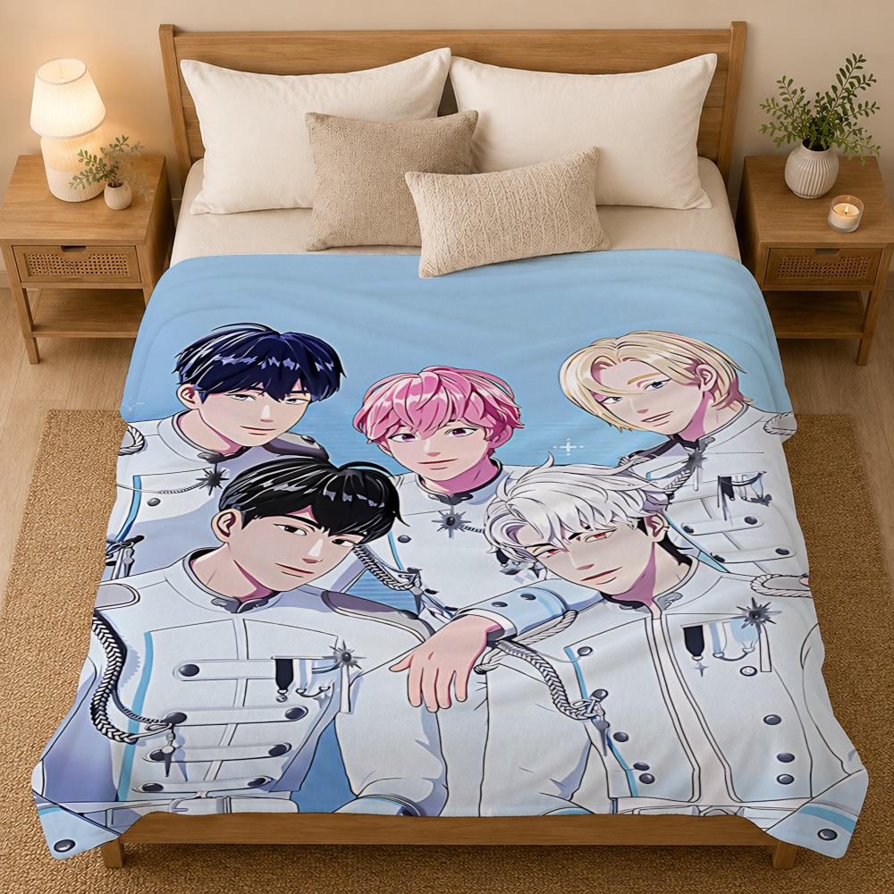 PLAVE K-pop Group Throw 240g flannel blanket, suitable for sofas, beds, offices, exquisite gift blankets