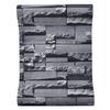 Slate Stone Brick Effect Washable Vinyl PVC Wall Paper Living Room Background Wallcovering Wallpaper Black Grey Stacked Brick